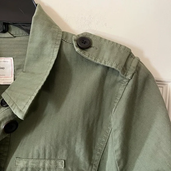 GAP Olive Green Cotton Women's Long Sleeve Jacket Size Medium - Picture 8 of 16